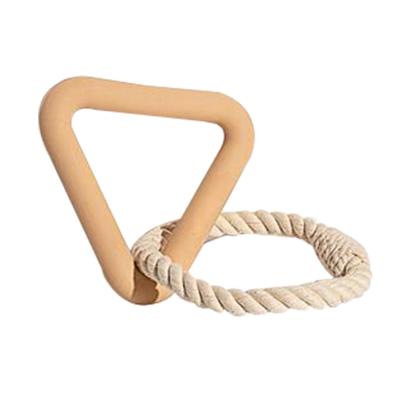 KFX-1936957 Large Triangular Pull Ring Toy Made of Durable Cotton Rope for Interactive Pet Play