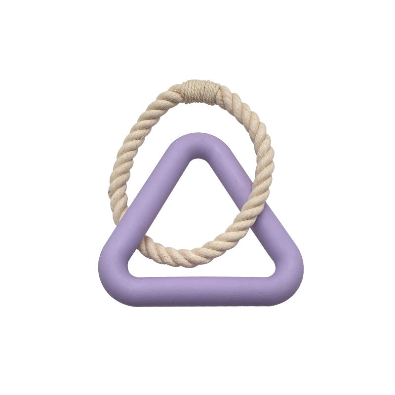 KFX-1936957 Large Triangular Pull Ring Toy Made of Durable Cotton Rope for Interactive Pet Play