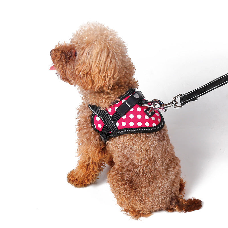 KFX-1937597 Reflective Dog Chest Harness with Leash for Small Breeds