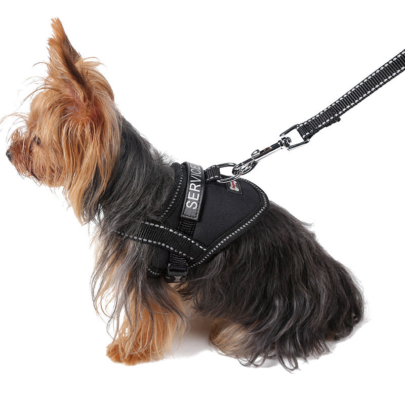 KFX-1937597 Reflective Dog Chest Harness with Leash for Small Breeds