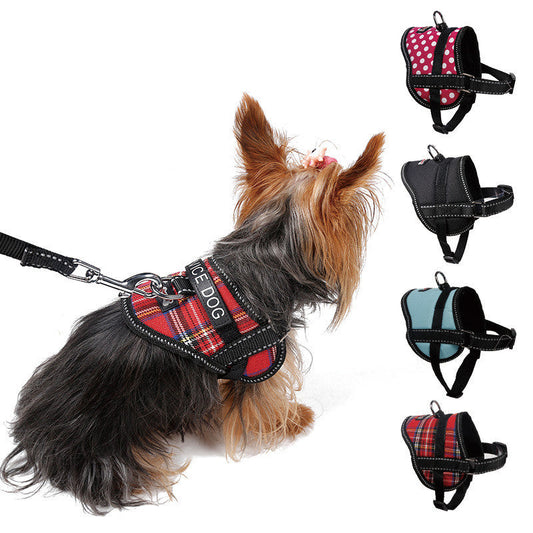KFX-1937597 Reflective Dog Chest Harness with Leash for Small Breeds