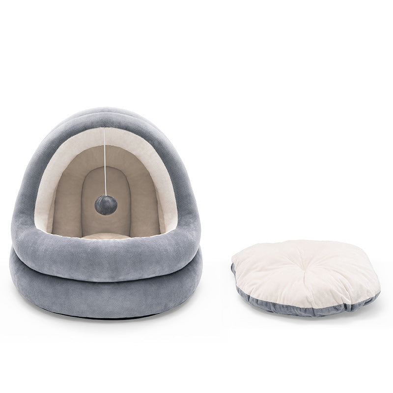 KFX-1938365 Cozy Crystal Velvet Cat and Small Dog Bed with Removable Mattress