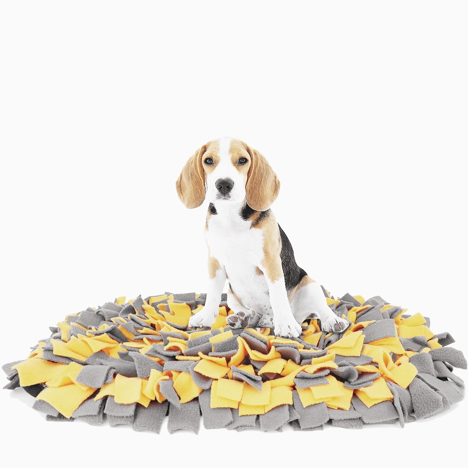 KFX-1939133 Pet Sniffing Mat for Training and Slow Feeding - Flannel Puzzle Blanket in Gray-Yellow, Black, Gray