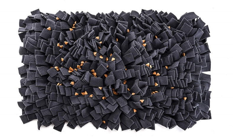 KFX-1939133 Pet Sniffing Mat for Training and Slow Feeding - Flannel Puzzle Blanket in Gray-Yellow, Black, Gray