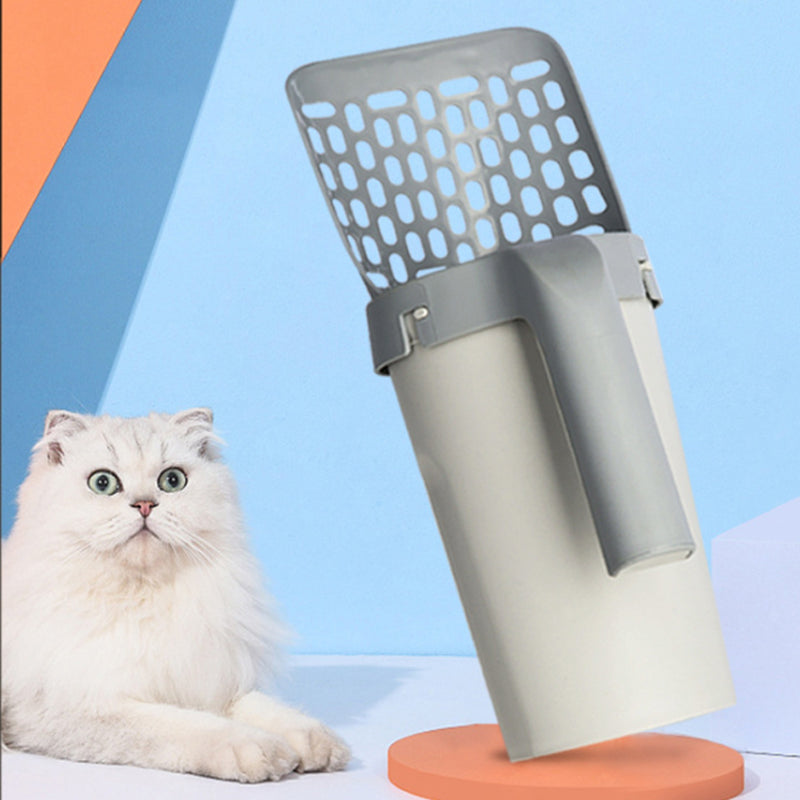 KFX-1939901 Integrated Cat Litter Shovel with Storage Box and Handle, Easy Cat Litter Disposal