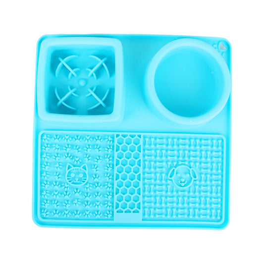 KFX-1940285 Silicone Multifunctional Pet Slow Feeding Bowl and Licking Mat in Multiple Colors