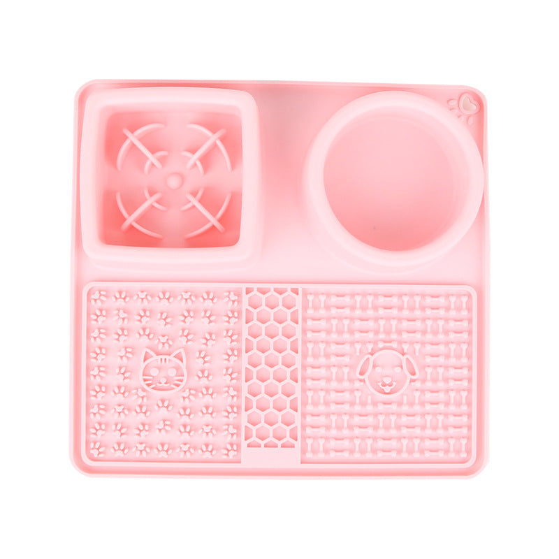KFX-1940285 Silicone Multifunctional Pet Slow Feeding Bowl and Licking Mat in Multiple Colors
