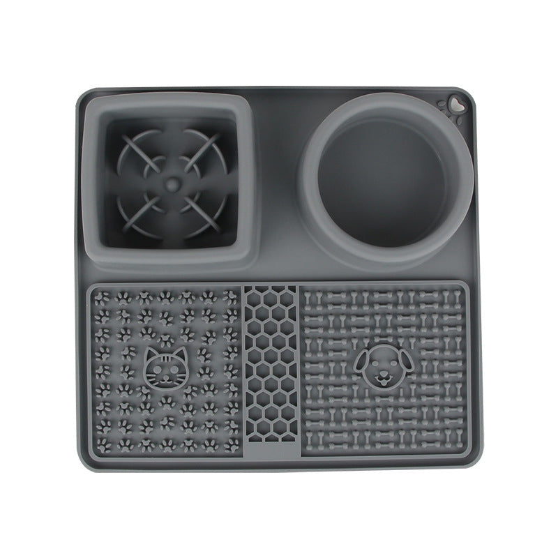 KFX-1940285 Silicone Multifunctional Pet Slow Feeding Bowl and Licking Mat in Multiple Colors