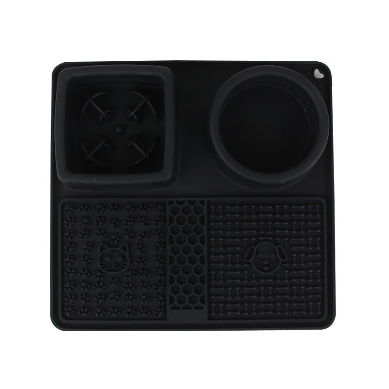 KFX-1940285 Silicone Multifunctional Pet Slow Feeding Bowl and Licking Mat in Multiple Colors