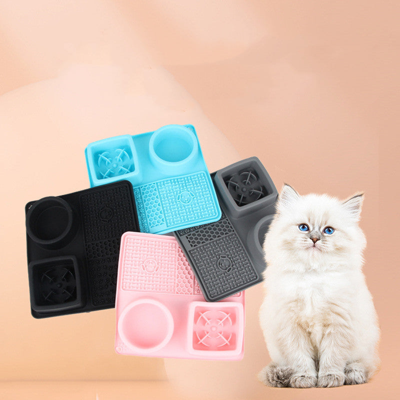 KFX-1940285 Silicone Multifunctional Pet Slow Feeding Bowl and Licking Mat in Multiple Colors