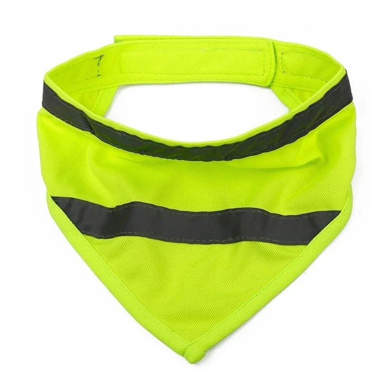 KFX-1941693 Reflective Dog Bandana in Bright Colors - Lightweight Polyester Scarf for Safety and Visibility