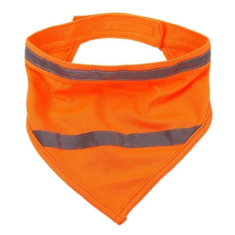 KFX-1941693 Reflective Dog Bandana in Bright Colors - Lightweight Polyester Scarf for Safety and Visibility