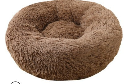 KFX-1944125 Plush Round Nest for Cats and Dogs - Soft Cloth Pet Bed in Various Colors and Sizes