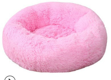 KFX-1944125 Plush Round Nest for Cats and Dogs - Soft Cloth Pet Bed in Various Colors and Sizes