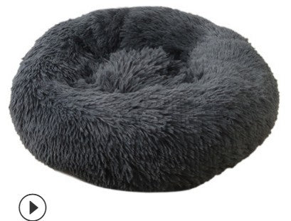 KFX-1944125 Plush Round Nest for Cats and Dogs - Soft Cloth Pet Bed in Various Colors and Sizes
