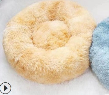 KFX-1944125 Plush Round Nest for Cats and Dogs - Soft Cloth Pet Bed in Various Colors and Sizes