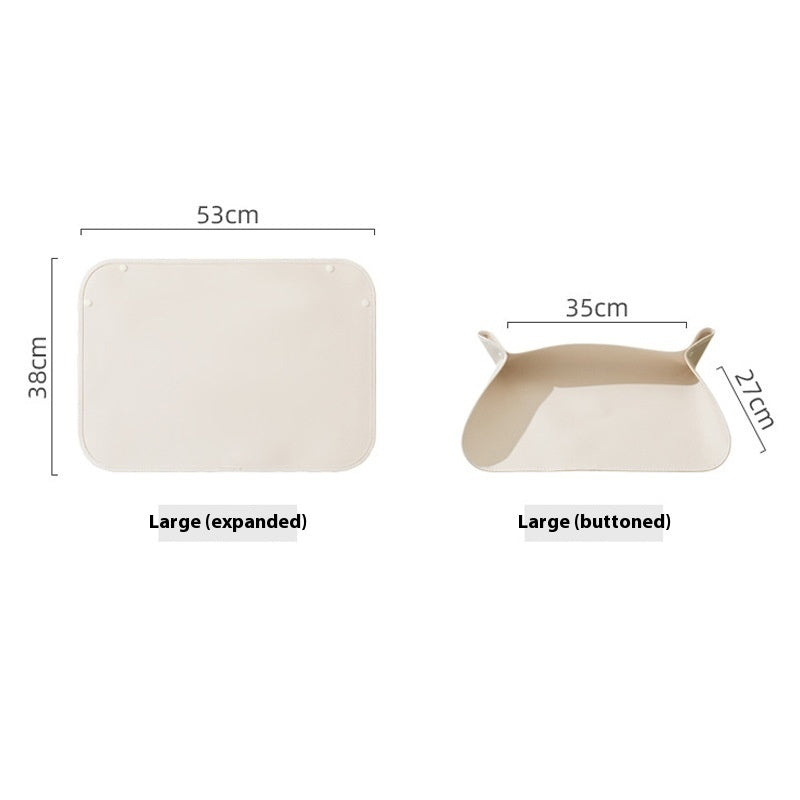 KFX-1944253 Cat Feeding Mat in Leather - Small (49x34cm) & Large (53x38cm) Options