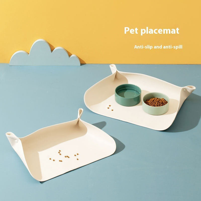 KFX-1944253 Cat Feeding Mat in Leather - Small (49x34cm) & Large (53x38cm) Options