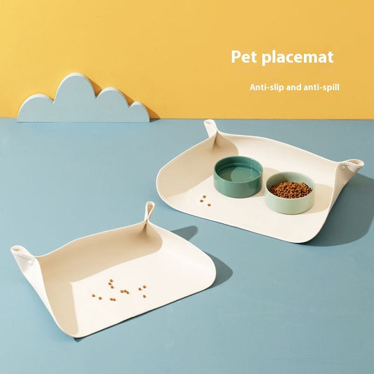 KFX-1944253 Cat Feeding Mat in Leather - Small (49x34cm) & Large (53x38cm) Options
