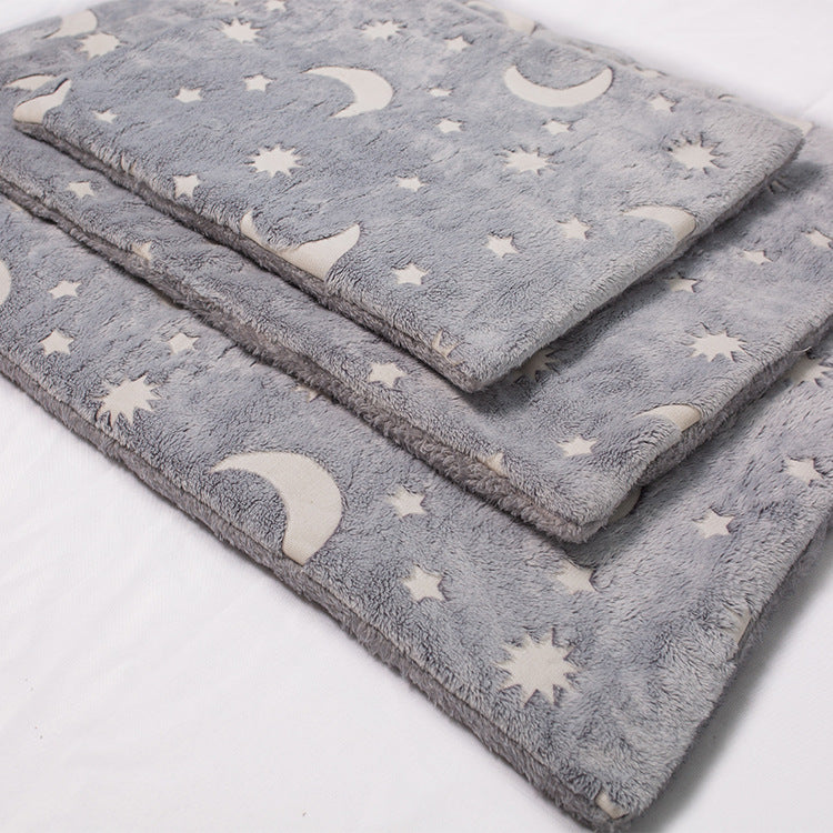 KFX-1945917 Luminous Flannel Pet Cushion Mat in Gray - Sizes S, M, L Available