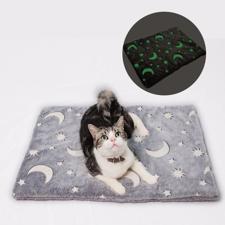 KFX-1945917 Luminous Flannel Pet Cushion Mat in Gray - Sizes S, M, L Available