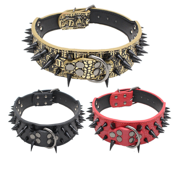 KFX-1946045 Durable Explosion-Proof and Bite-Resistant Pet Collar, Retractable Design, PU Material