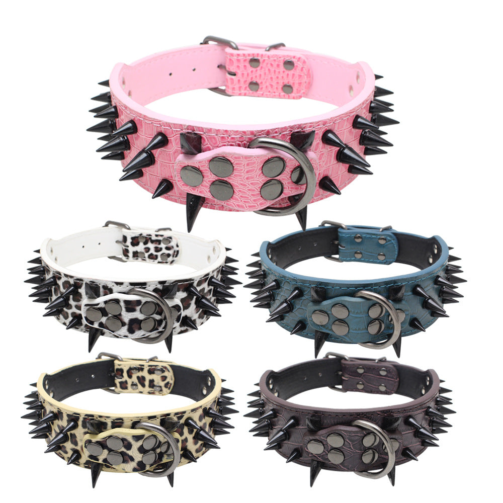 KFX-1946045 Durable Explosion-Proof and Bite-Resistant Pet Collar, Retractable Design, PU Material