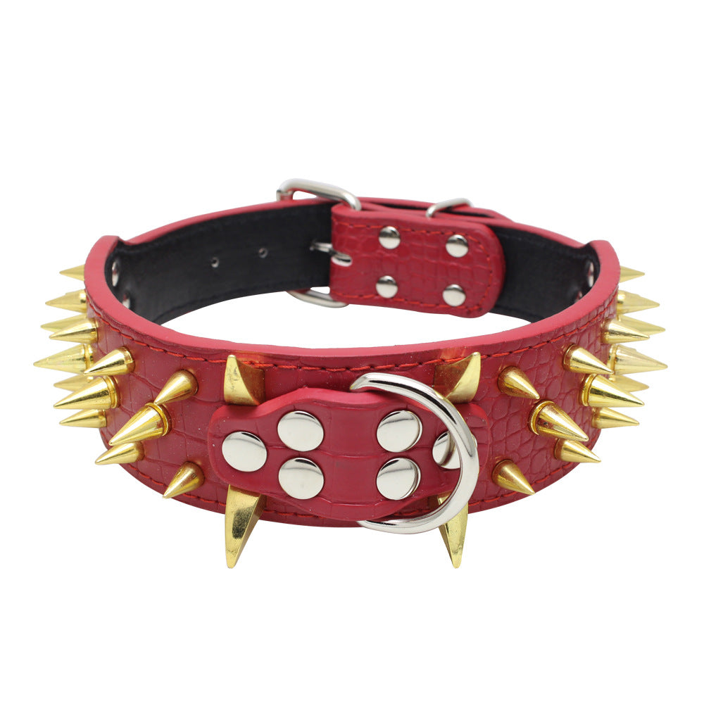 KFX-1946045 Durable Explosion-Proof and Bite-Resistant Pet Collar, Retractable Design, PU Material
