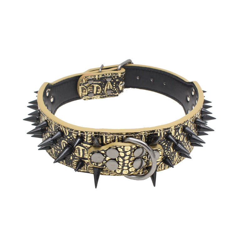 KFX-1946045 Durable Explosion-Proof and Bite-Resistant Pet Collar, Retractable Design, PU Material