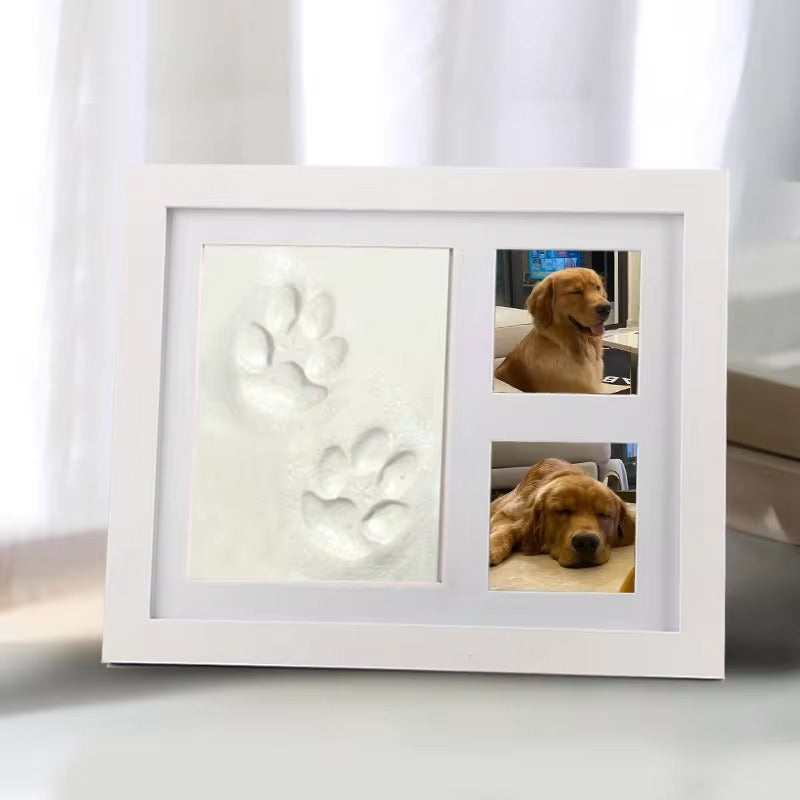 KFX-1947325 Pet Paw and Handprint Photo Frame Set for Cats and Dogs - DIY Commemorative Keepsake Kit