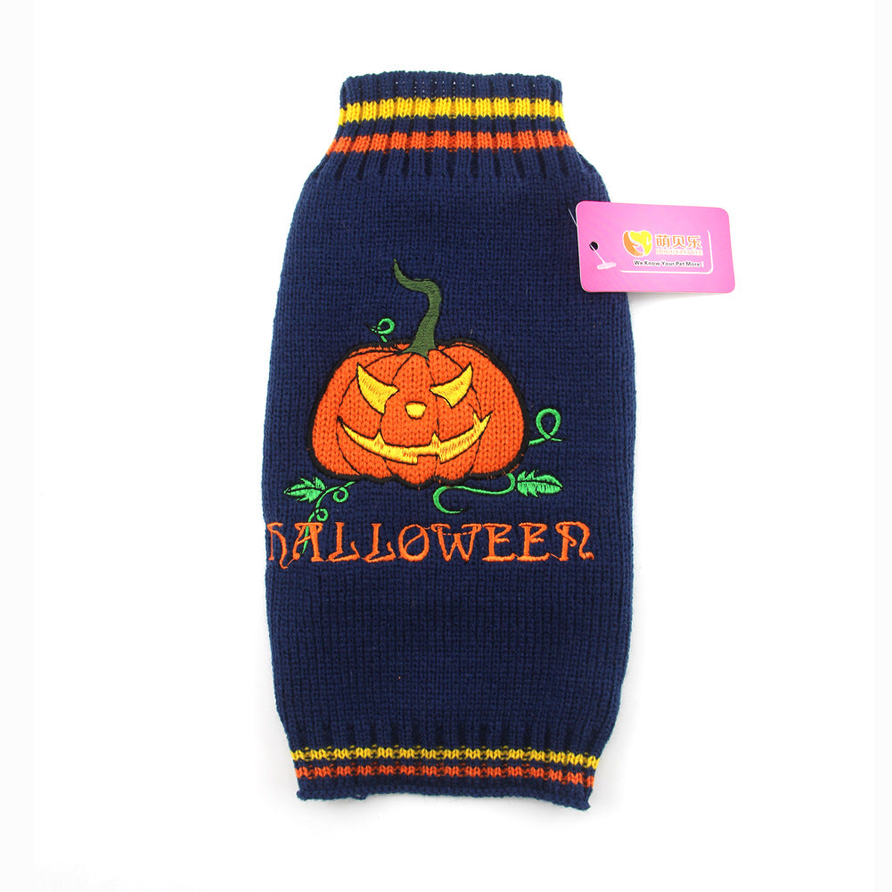 KFX-1947837 Cozy Pumpkin Sweater for Dogs - Halloween Pet Clothing in Various Sizes and Designs