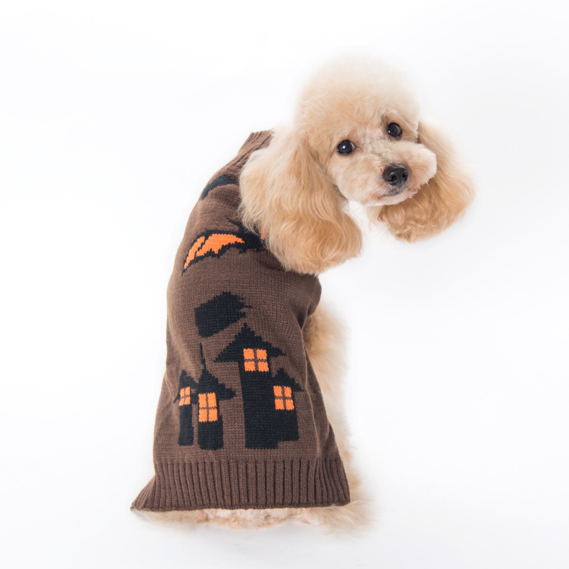 KFX-1947837 Cozy Pumpkin Sweater for Dogs - Halloween Pet Clothing in Various Sizes and Designs