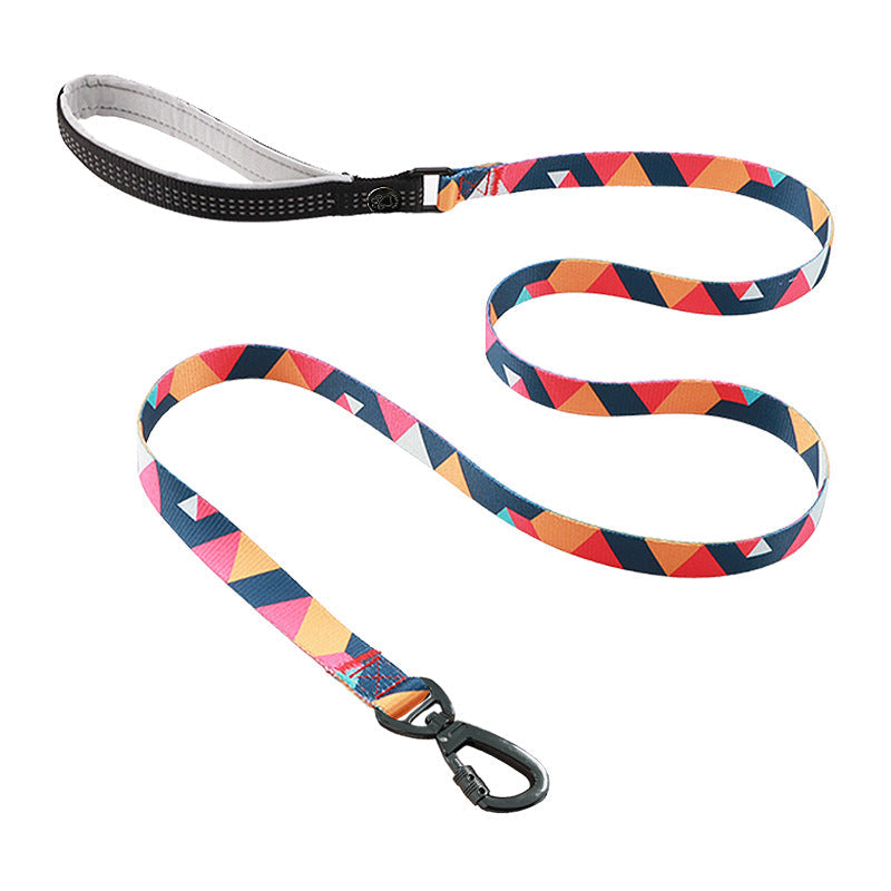 KFX-1949629 Reflective Hand-Held Rope Anti-Lost Dog Leash - Durable Nylon Design, Available in Orange and Blue