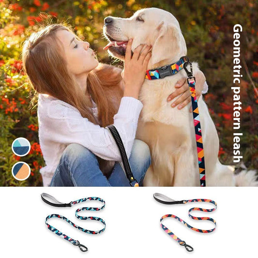 KFX-1949629 Reflective Hand-Held Rope Anti-Lost Dog Leash - Durable Nylon Design, Available in Orange and Blue
