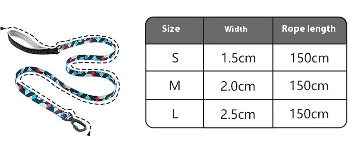 KFX-1949629 Reflective Hand-Held Rope Anti-Lost Dog Leash - Durable Nylon Design, Available in Orange and Blue
