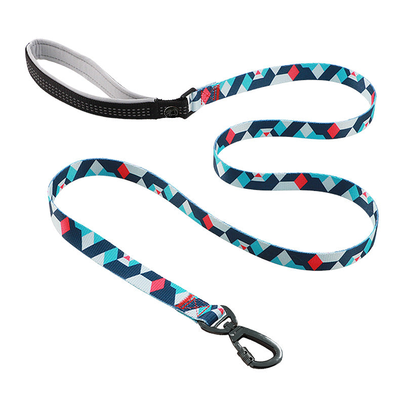 KFX-1949629 Reflective Hand-Held Rope Anti-Lost Dog Leash - Durable Nylon Design, Available in Orange and Blue