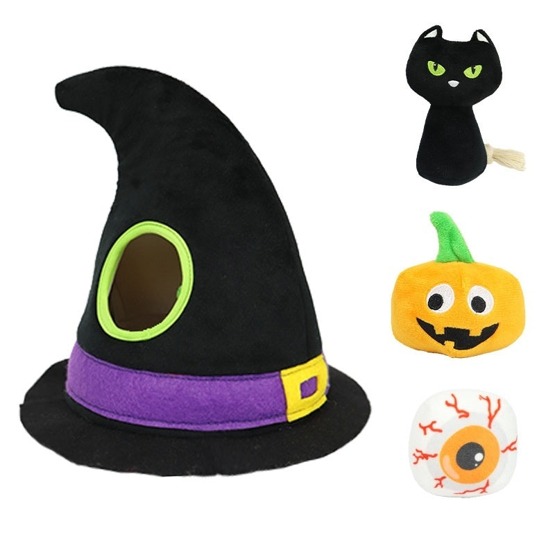 KFX-1950653 Halloween Plush Pet Hat with Sounding Toy for Festive Fun