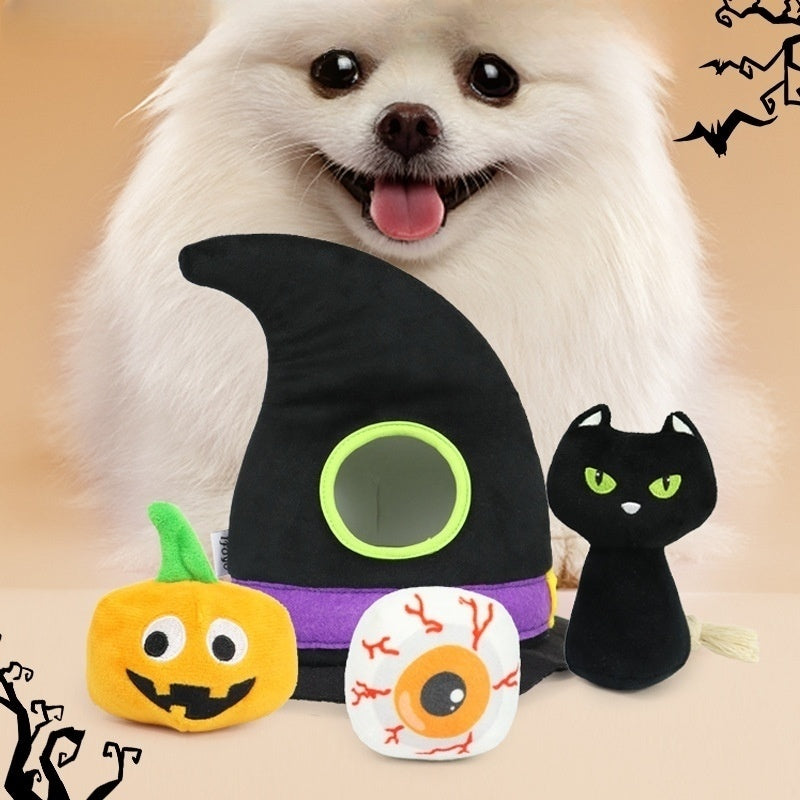 KFX-1950653 Halloween Plush Pet Hat with Sounding Toy for Festive Fun
