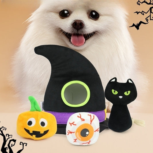 KFX-1950653 Halloween Plush Pet Hat with Sounding Toy for Festive Fun
