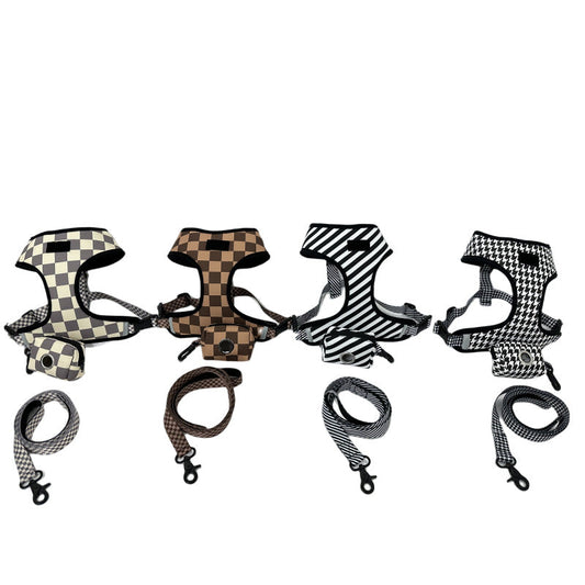 KFX-1951293 Pet Chest and Back Suit with Traction Strap - Available in Multiple Patterns and Colors
