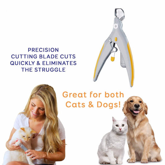 KFX-1953597 Professional Pet Nail Clipper with LED Light and Magnifying Glass for Safe Precision Trimming