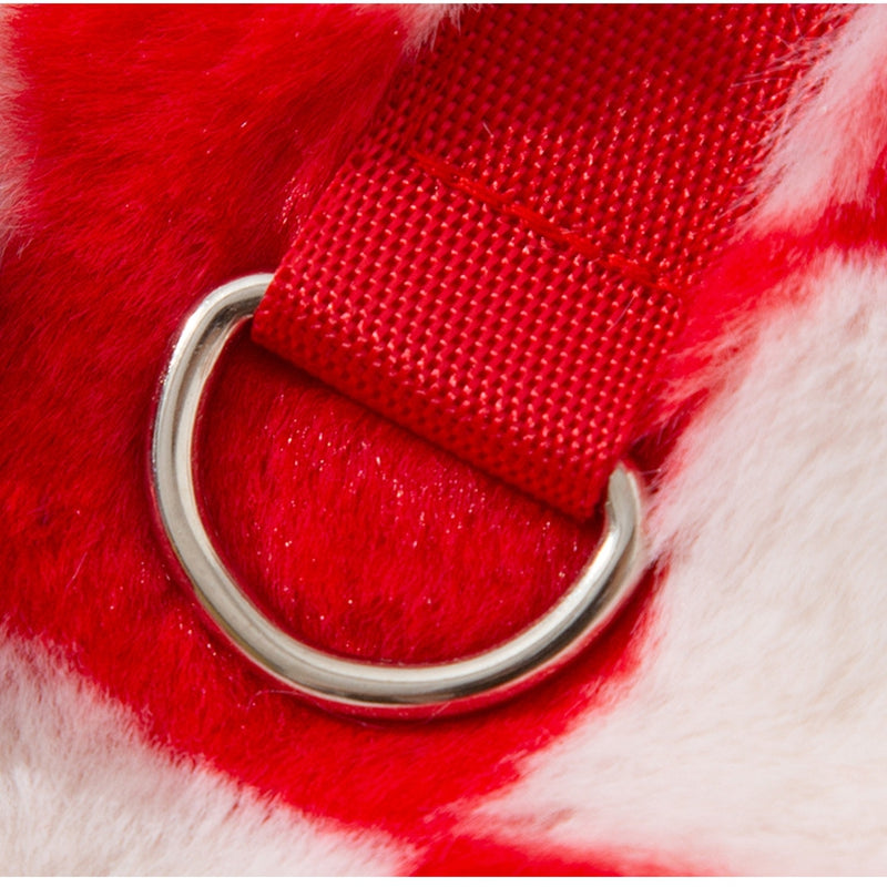 KFX-1954365 Checkered Red and White Dog Vest with Qipao Knots & "Fu" Embroidery for Lunar New Year Celebrations