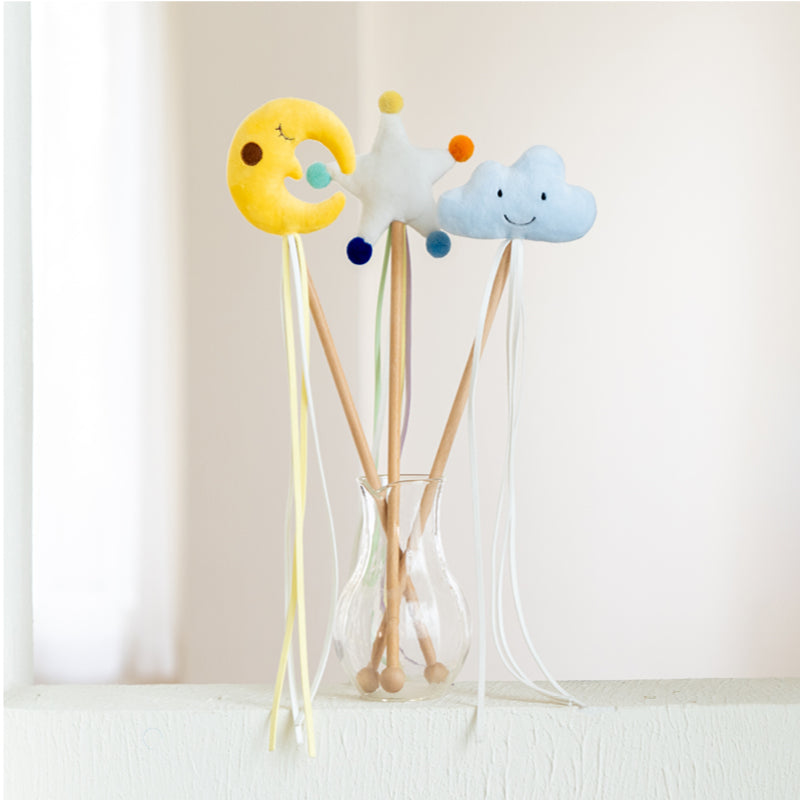 KFX-1956413 Interactive Cat Toy with Organic Catnip - Moon, Star, Cloud Design