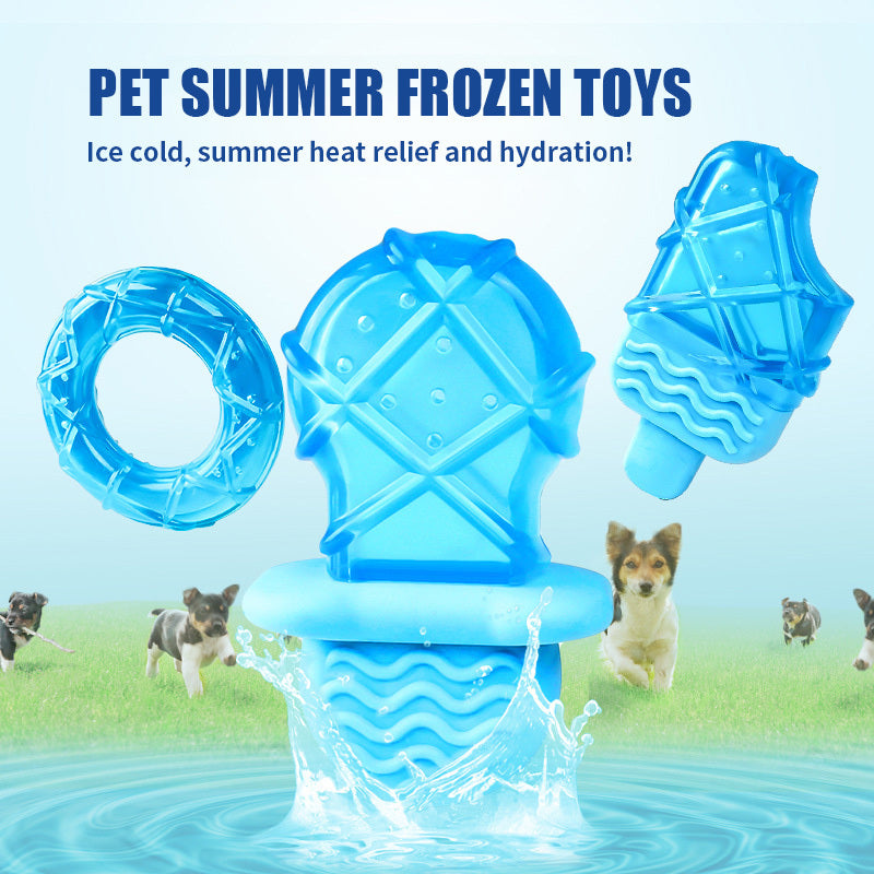 KFX-1957053 Cooling Dog Teething Popsicle Sticks - Ice Water-Filled Toy Set for Summer Relief