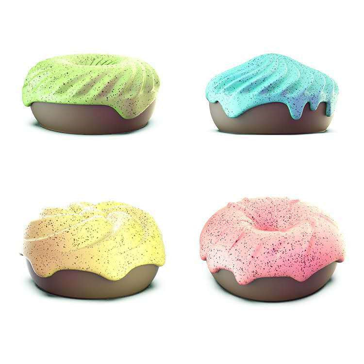 KFX-1957437 Dog Kennel Air Freshener - Odor Eliminating Sweet Doughnut - 4 Pack in Green, Blue, Yellow