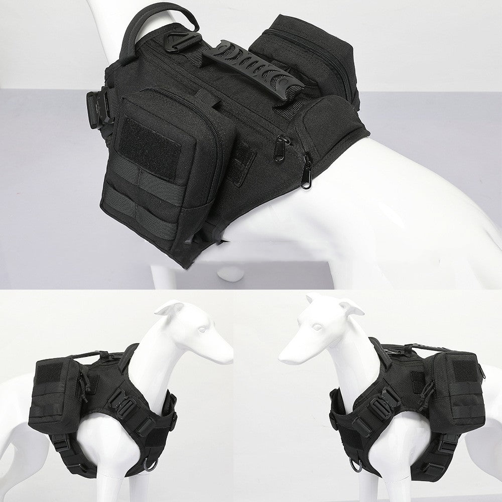 KFX-1959741 Tactical Dog Chest Strap with Accessory Options in Black and Mud Colors