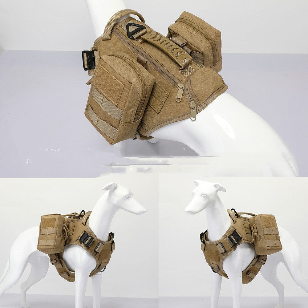 KFX-1959741 Tactical Dog Chest Strap with Accessory Options in Black and Mud Colors