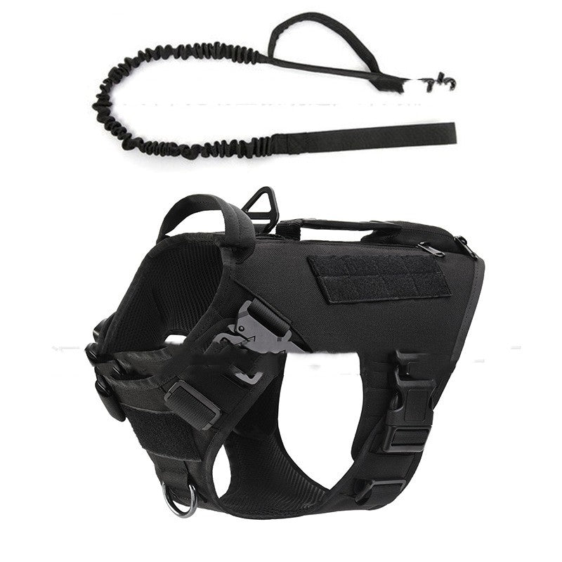 KFX-1959741 Tactical Dog Chest Strap with Accessory Options in Black and Mud Colors
