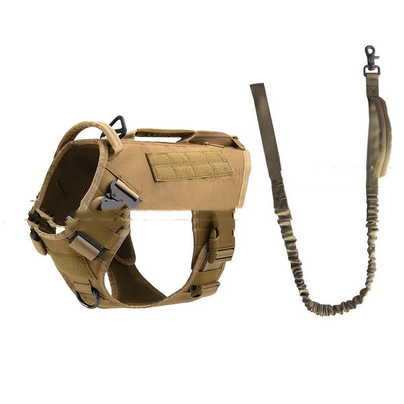 KFX-1959741 Tactical Dog Chest Strap with Accessory Options in Black and Mud Colors