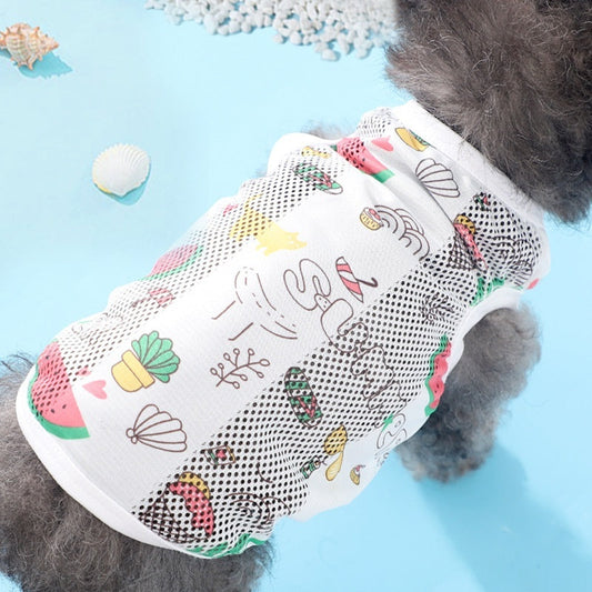 KFX-1960125 Ice Cream Net Vest for Maltese Puppies - Sizes XS to XL, Casual Pet Clothing